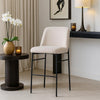 Ery Bar Height Chair Set of 2 | Beige Cushions | Black Metal Frame