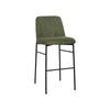 Ery Bar Height Chair Set of 2 | Green Cushions | Black Metal Frame