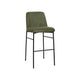 Ery Bar Height Chair Set of 2 | Green Cushions | Black Metal Frame