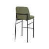 Ery Bar Height Chair Set of 2 | Green Cushions | Black Metal Frame