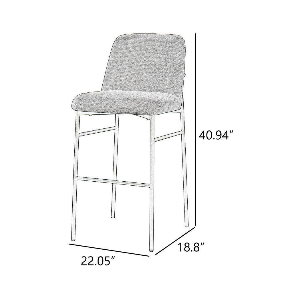 Ery Bar Height Chair Set of 2 | Green Cushions | Black Metal Frame