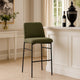 Ery Bar Height Chair Set of 2 | Green Cushions | Black Metal Frame