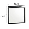Sevy Dresser Mirror | Curved Top | Onyx Black Solid Rubberwood | 41x46