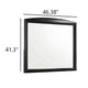 Sevy Dresser Mirror | Curved Top | Onyx Black Solid Rubberwood | 41x46
