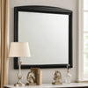 Sevy Dresser Mirror | Curved Top | Onyx Black Solid Rubberwood | 41x46