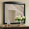 Sevy Dresser Mirror | Curved Top | Onyx Black Solid Rubberwood | 41x46