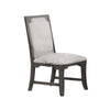 Leslee Dining Side Chair Set of 2 | Gray Polyester | Sculpted Tall Back