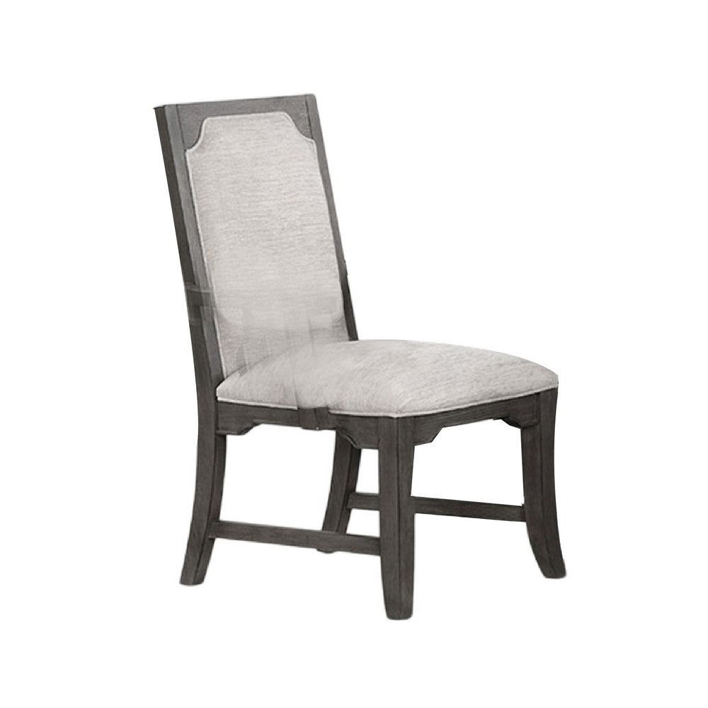Leslee Dining Side Chair Set of 2 | Gray Polyester | Sculpted Tall Back