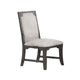 Leslee Dining Side Chair Set of 2 | Gray Polyester | Sculpted Tall Back