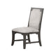 Leslee Dining Side Chair Set of 2 | Gray Polyester | Sculpted Tall Back