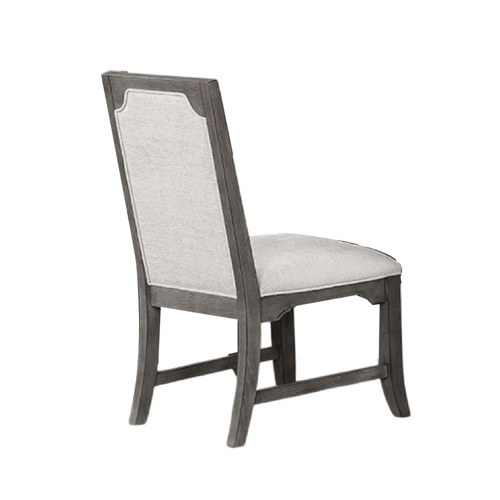 Leslee Dining Side Chair Set of 2 | Gray Polyester | Sculpted Tall Back
