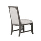 Leslee Dining Side Chair Set of 2 | Gray Polyester | Sculpted Tall Back