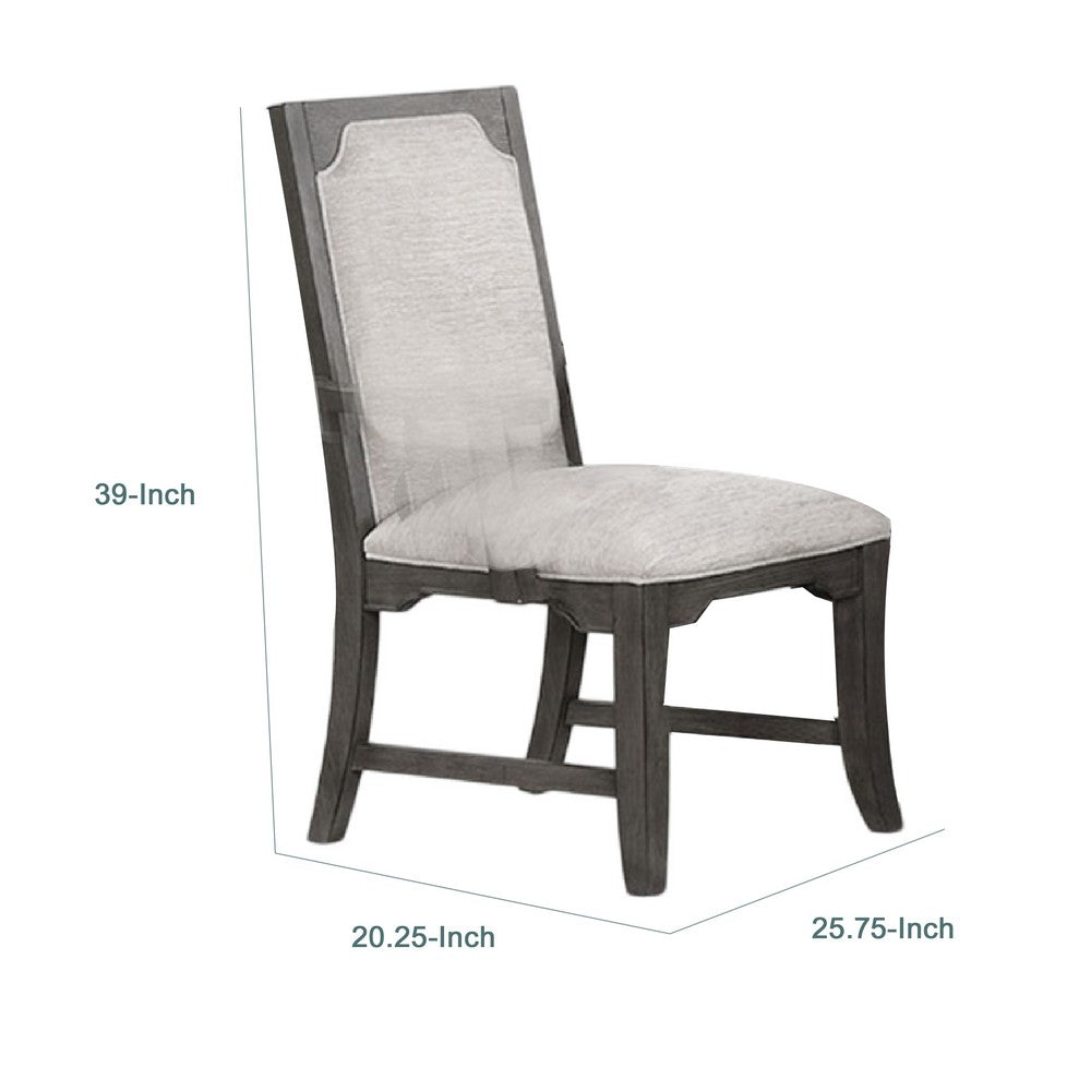 Leslee Dining Side Chair Set of 2 | Gray Polyester | Sculpted Tall Back