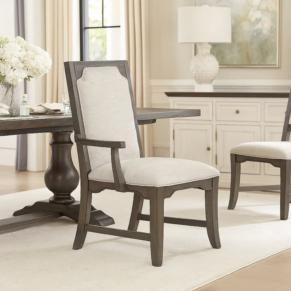 Leslee Dining Side Chair Set of 2 | Gray Polyester | Sculpted Tall Back