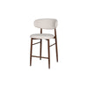 Riom Counter Height Chair Set of 2 | Beige Low Curved Back | Walnut Brown