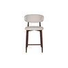 Riom Counter Height Chair Set of 2 | Beige Low Curved Back | Walnut Brown