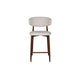 Riom Counter Height Chair Set of 2 | Beige Low Curved Back | Walnut Brown