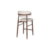 Riom Counter Height Chair Set of 2 | Beige Low Curved Back | Walnut Brown