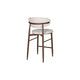 Riom Counter Height Chair Set of 2 | Beige Low Curved Back | Walnut Brown