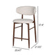 Riom Counter Height Chair Set of 2 | Beige Low Curved Back | Walnut Brown