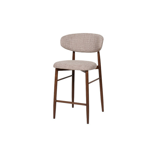 Riom Counter Height Chair Set of 2 | Low Curved Back | Walnut Brown