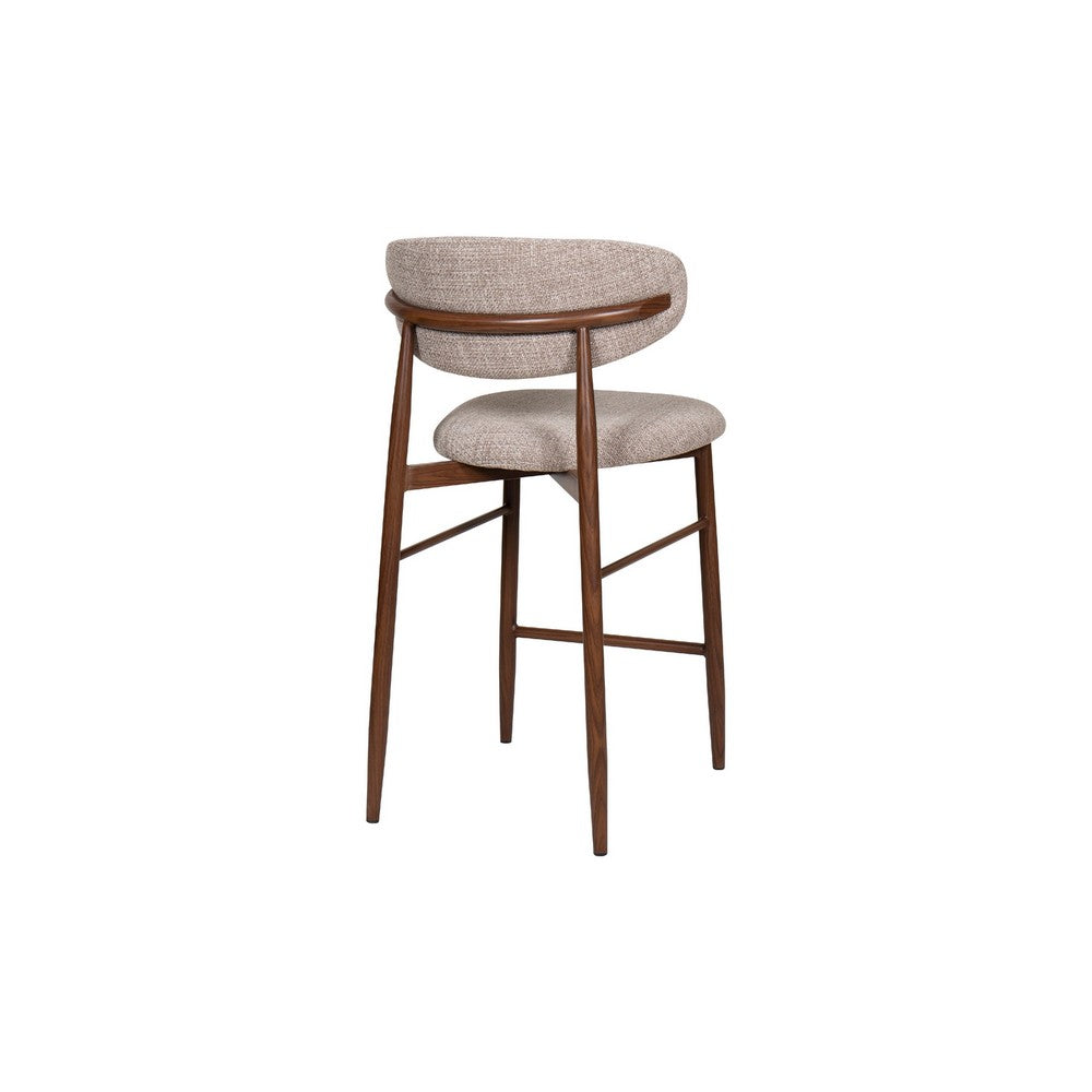 Riom Counter Height Chair Set of 2 | Low Curved Back | Walnut Brown
