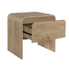 Maria Bedside Table Nightdstand| 2 Drawers | Natural Beige Waterfall Edges