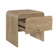 Maria Bedside Table Nightdstand| 2 Drawers | Natural Beige Waterfall Edges