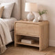 Maria Bedside Table Nightdstand| 2 Drawers | Natural Beige Waterfall Edges