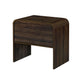 Maria Bedside End Table | 2 Drawers | Walnut Brown Waterfall Edges