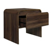 Maria Bedside End Table | 2 Drawers | Walnut Brown Waterfall Edges