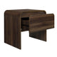 Maria Bedside End Table | 2 Drawers | Walnut Brown Waterfall Edges