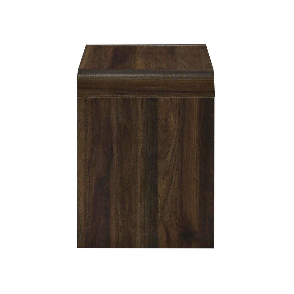 Maria Bedside End Table | 2 Drawers | Walnut Brown Waterfall Edges