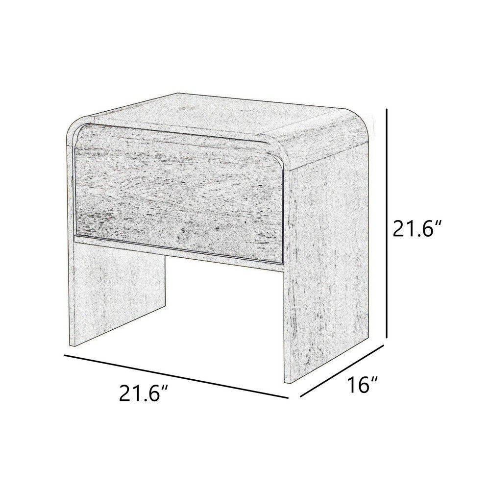 Maria Bedside End Table | 2 Drawers | Walnut Brown Waterfall Edges