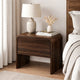 Maria Bedside End Table | 2 Drawers | Walnut Brown Waterfall Edges