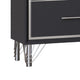Zoe Modern Nightstand w 2 Drawers | Ebony Black & 'Silver
