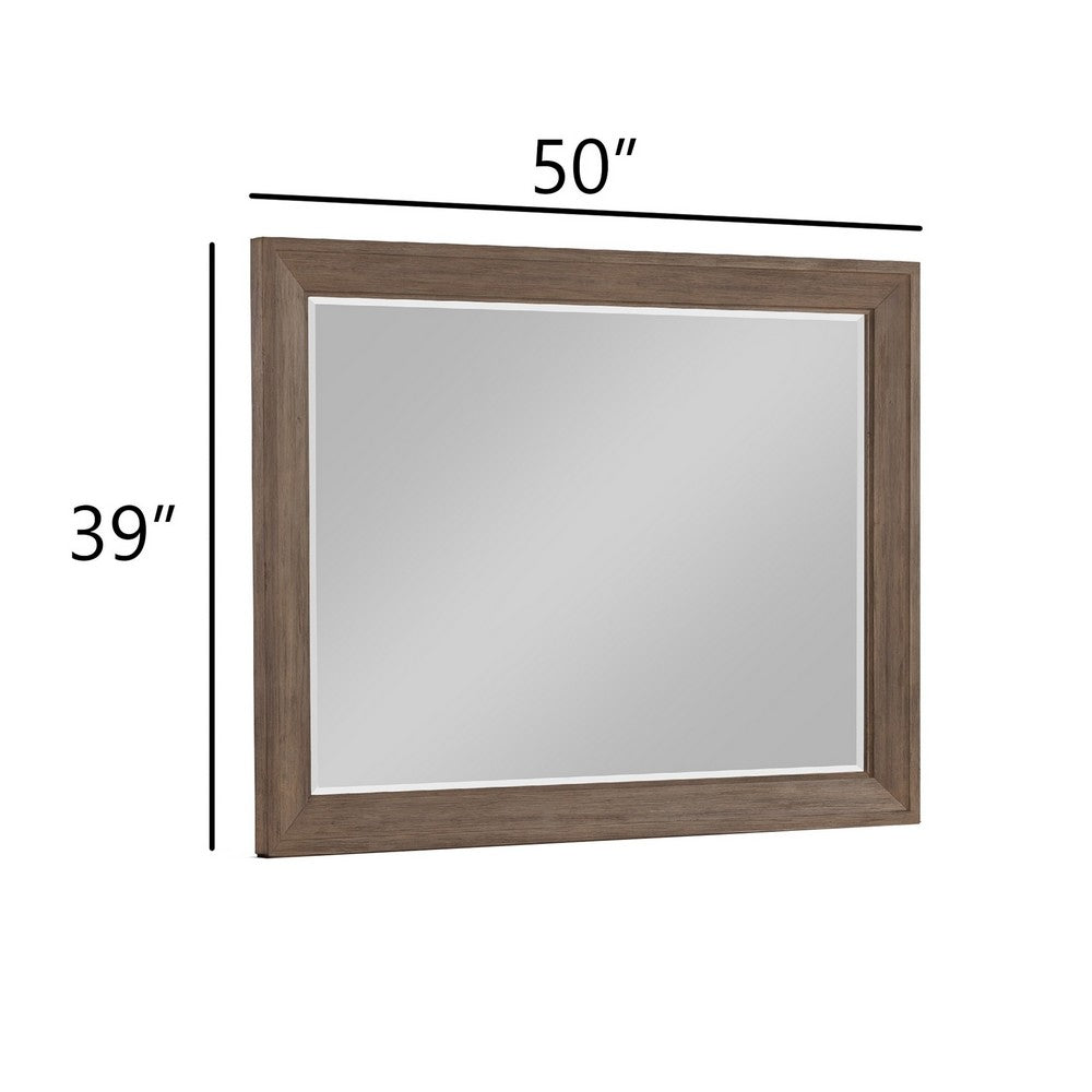 Henry Dresser Mirror | Vintage Mocha Brown | Picture Frame Molding 39x50