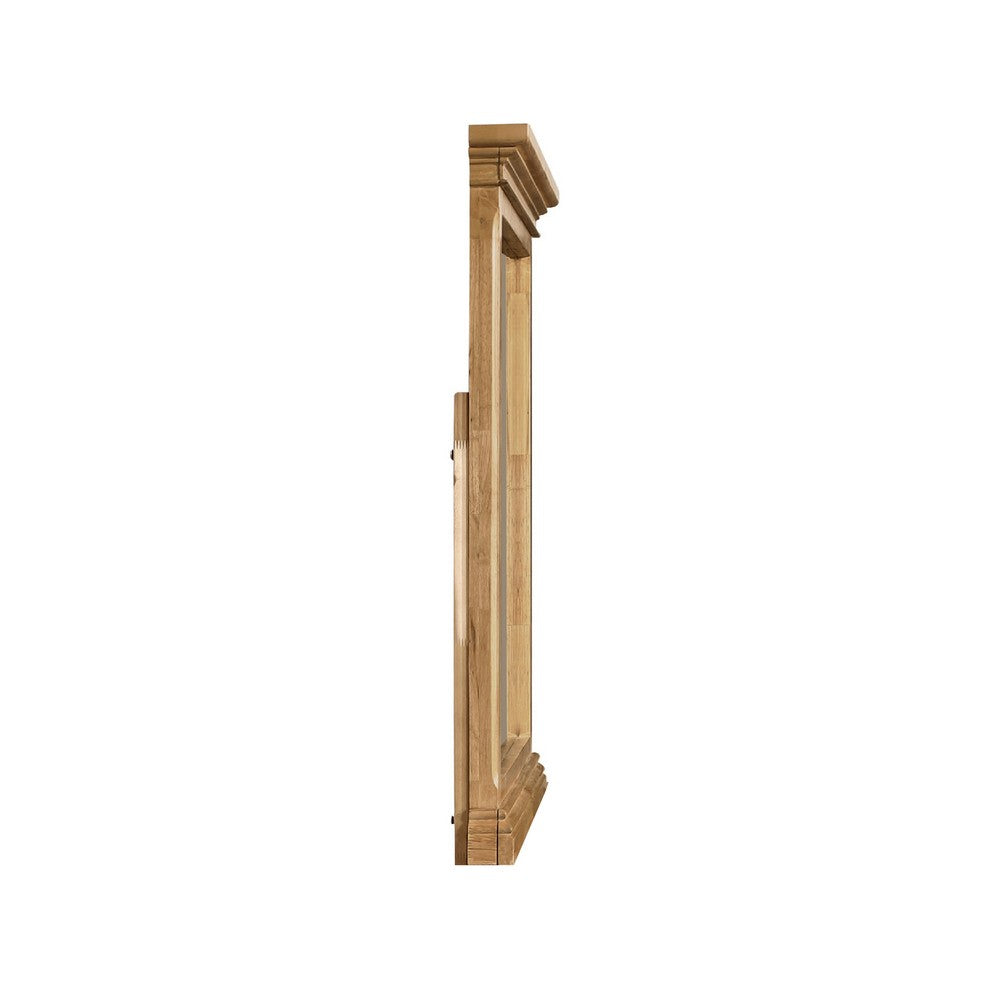 Seny Dresser Mirror | Crown Molding | Honey Brown Rubberwood | 33x48