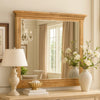 Seny Dresser Mirror | Crown Molding | Honey Brown Rubberwood | 33x48