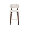 Riom Bar Height Chair Set of 2 | Beige Low Curved Back | Walnut Brown