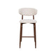 Riom Bar Height Chair Set of 2 | Beige Low Curved Back | Walnut Brown