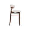 Riom Bar Height Chair Set of 2 | Beige Low Curved Back | Walnut Brown