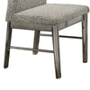 Levy Dining Side Chair Set of 2 | Gray Boucle Fabric | Metallic Silver