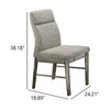 Levy Dining Side Chair Set of 2 | Gray Boucle Fabric | Metallic Silver