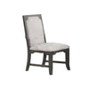 Leslee Dining Armchair Set of 2 | Gray Polyester | Sculpted Tall Back