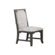 Leslee Dining Armchair Set of 2 | Gray Polyester | Sculpted Tall Back
