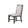 Leslee Dining Armchair Set of 2 | Gray Polyester | Sculpted Tall Back