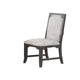 Leslee Dining Armchair Set of 2 | Gray Polyester | Sculpted Tall Back