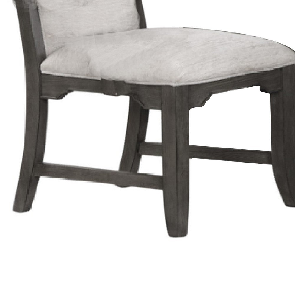 Leslee Dining Armchair Set of 2 | Gray Polyester | Sculpted Tall Back
