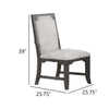 Leslee Dining Armchair Set of 2 | Gray Polyester | Sculpted Tall Back
